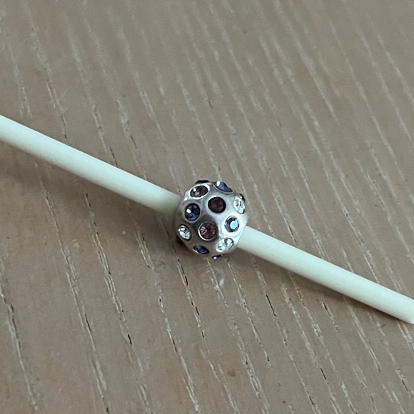 Chamilia retired Sterling silver bead with pink, purple & clear cubic zirconia. - Picture 7 of 8